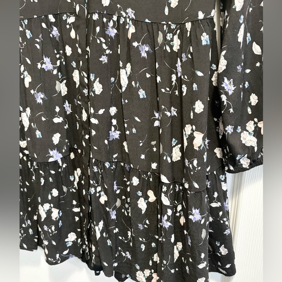 Aritzia Wilfred Barossa Dress Black Floral Babydoll Long Sleeve Size Small - Picture 7 of 15